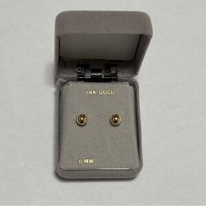14K Gold Stud Ball Earrings 6mm